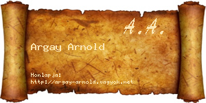 Argay Arnold névjegykártya