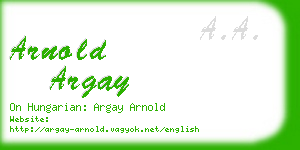 arnold argay business card